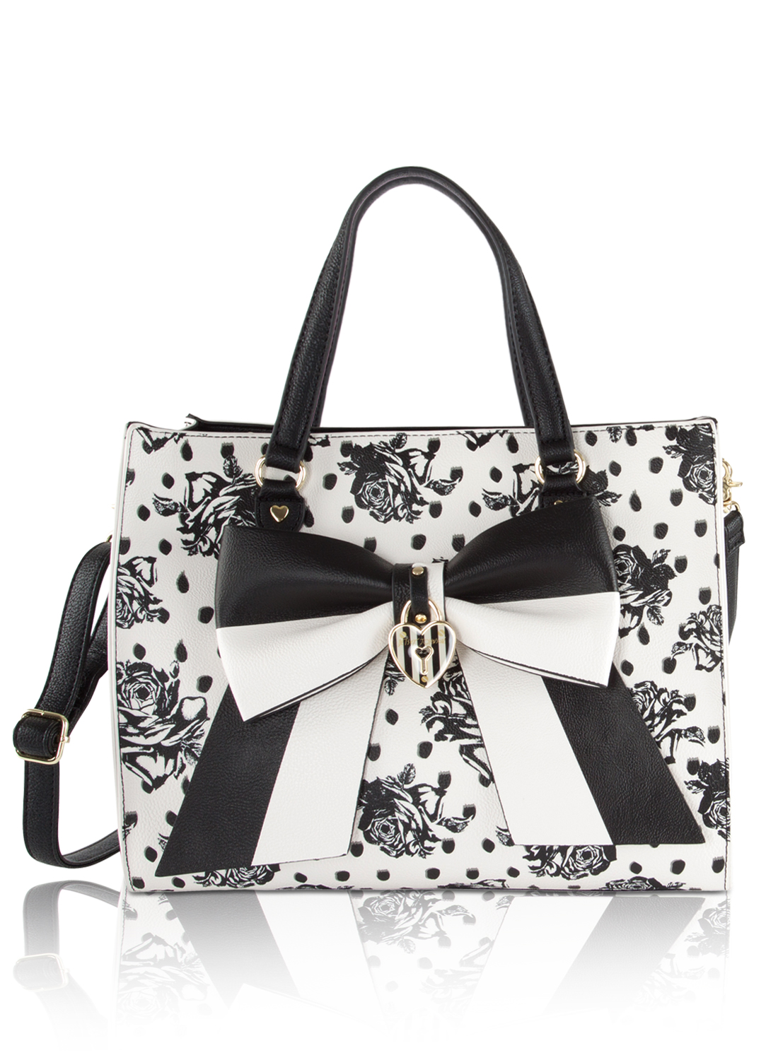 Betsey Johnson Bag in Bag Satchel Tote With Pouch - Floral | eBay